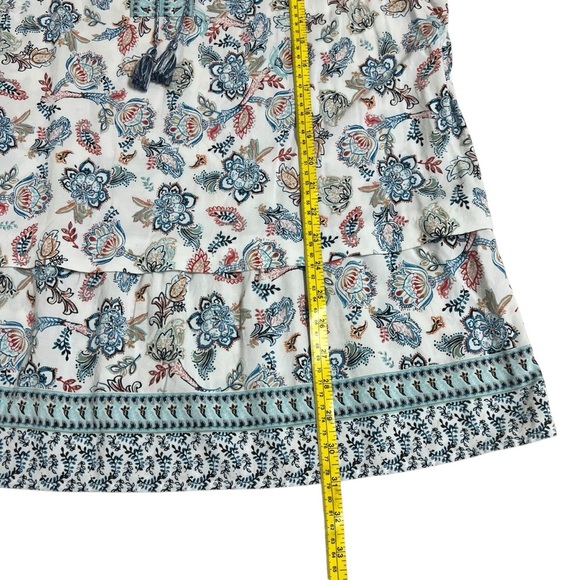 J. Jill Folkloric Boho Paisley Floral Tassel‎ Sleeveless Top Blouse Bohemian XL - Picture 6 of 14
